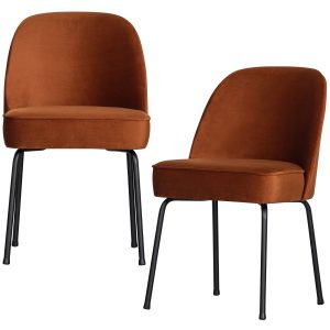 WOOOD eetkamerstoelen Vogue- Fluweel – Roest – Set van 2
