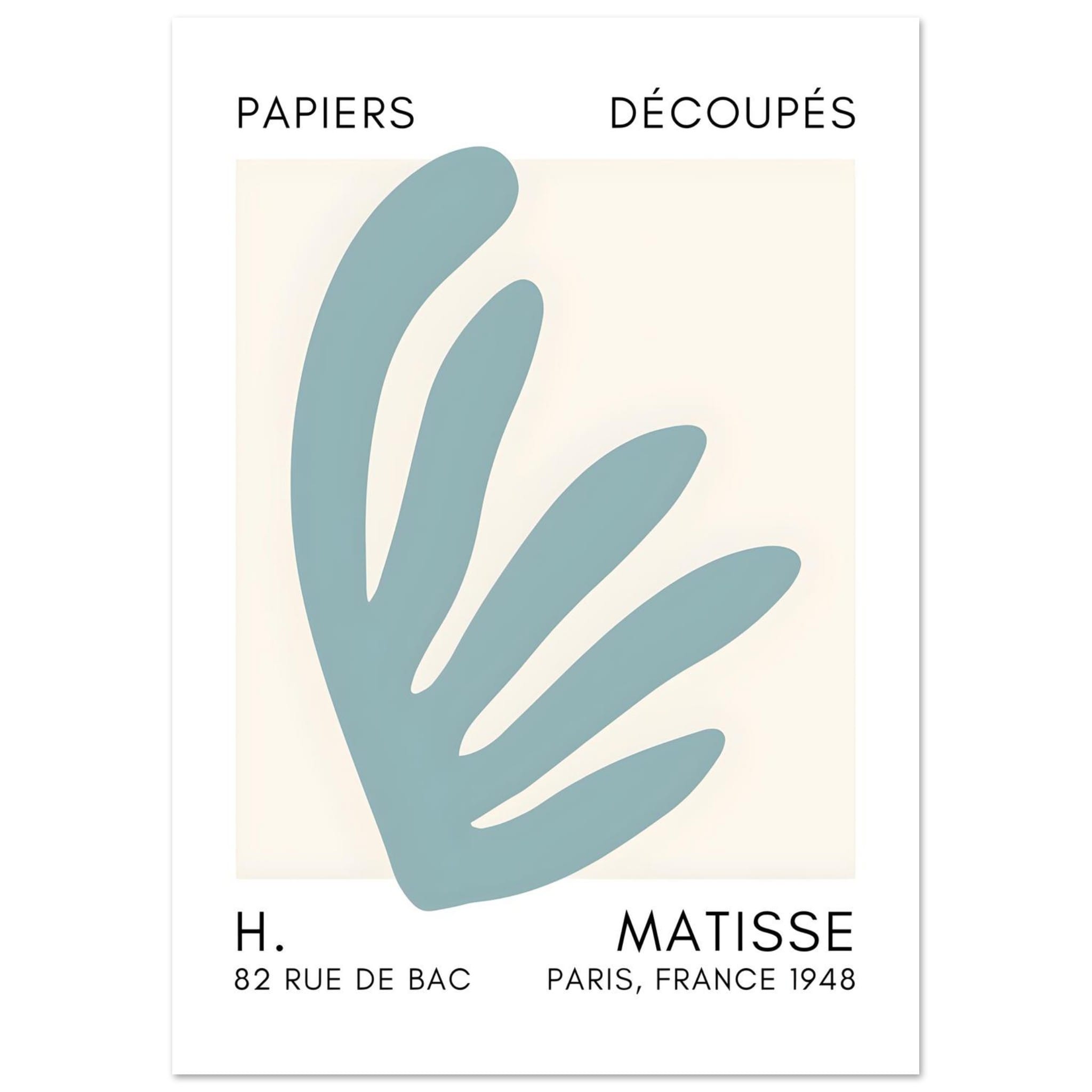 Artfulprints Poster Matisse – Aquatic impression turquoise - A4 21x29.