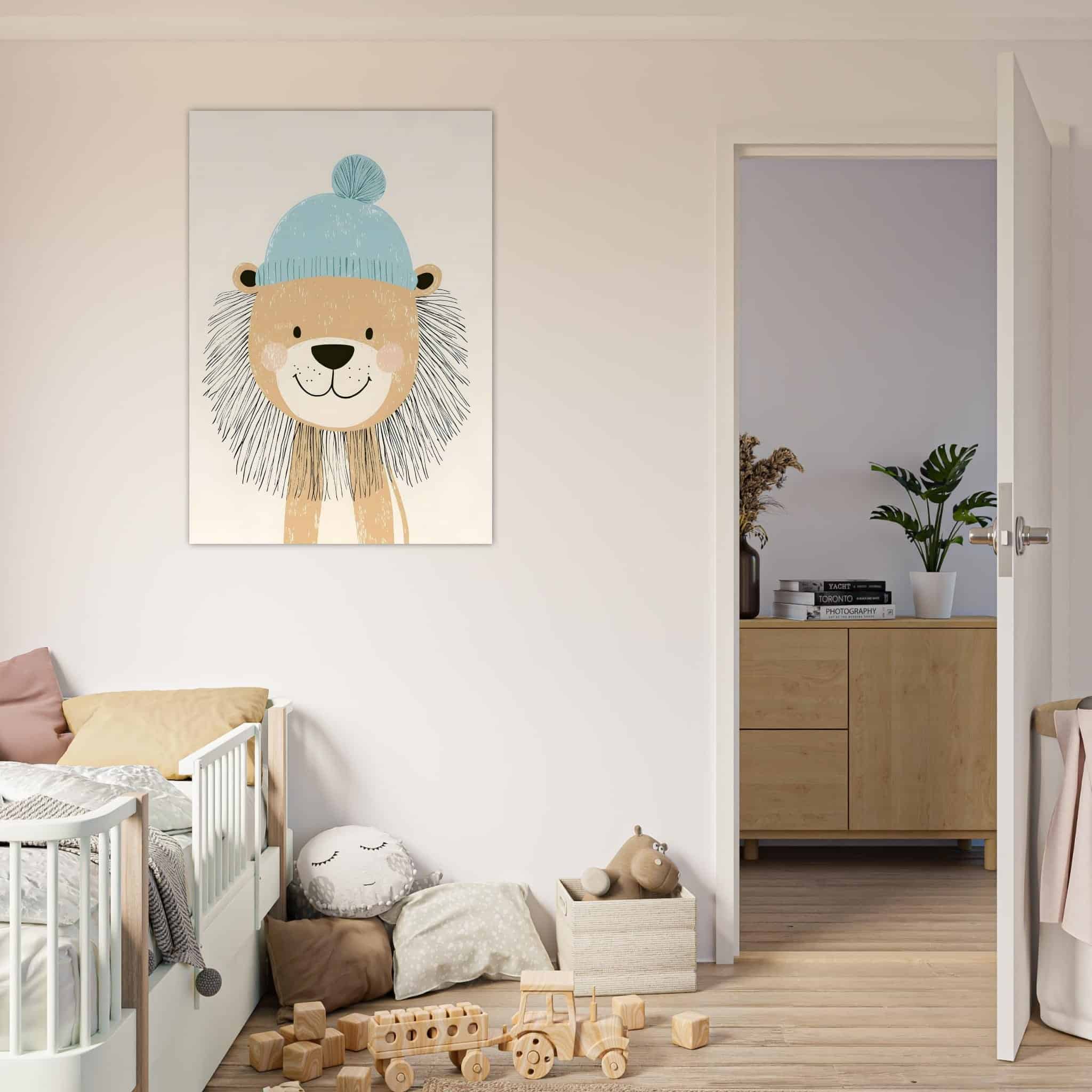 Artfulprints Poster Winterleeuw - 70x100 cm - Meerkleurig