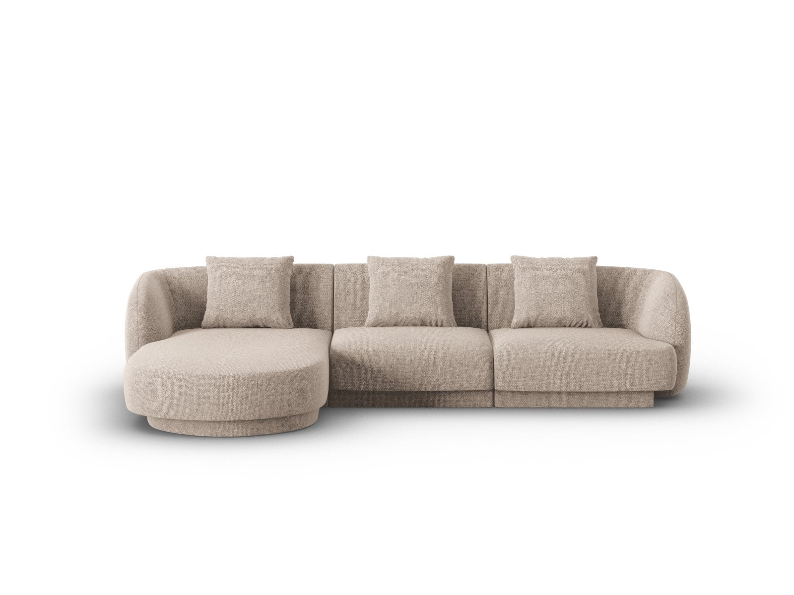 Cosmopolitan Design linker hoekbank Tulum 4-zits, chenille, beige - 15