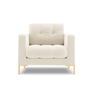 Cosmopolitan Design Fauteuil Bali flueel, lichtbeige – 96x87x75cm Cosmopolitan Design Fauteuil Bali flueel, lichtbeige – 96x87x75cm
