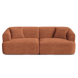 Cosmopolitan Design Modulaire bank Campi 3-zits, ribfluwelen terracott Cosmopolitan Design Modulaire bank Campi 3-zits, ribfluwelen terracott