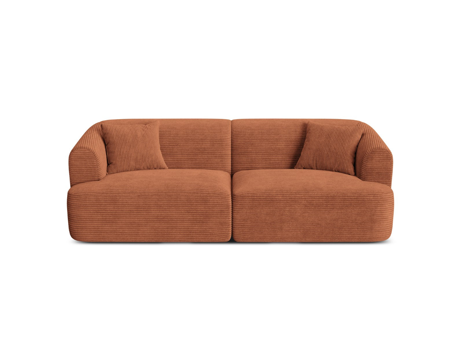 Cosmopolitan Design Modulaire bank Campi 3-zits, ribfluwelen terracott
