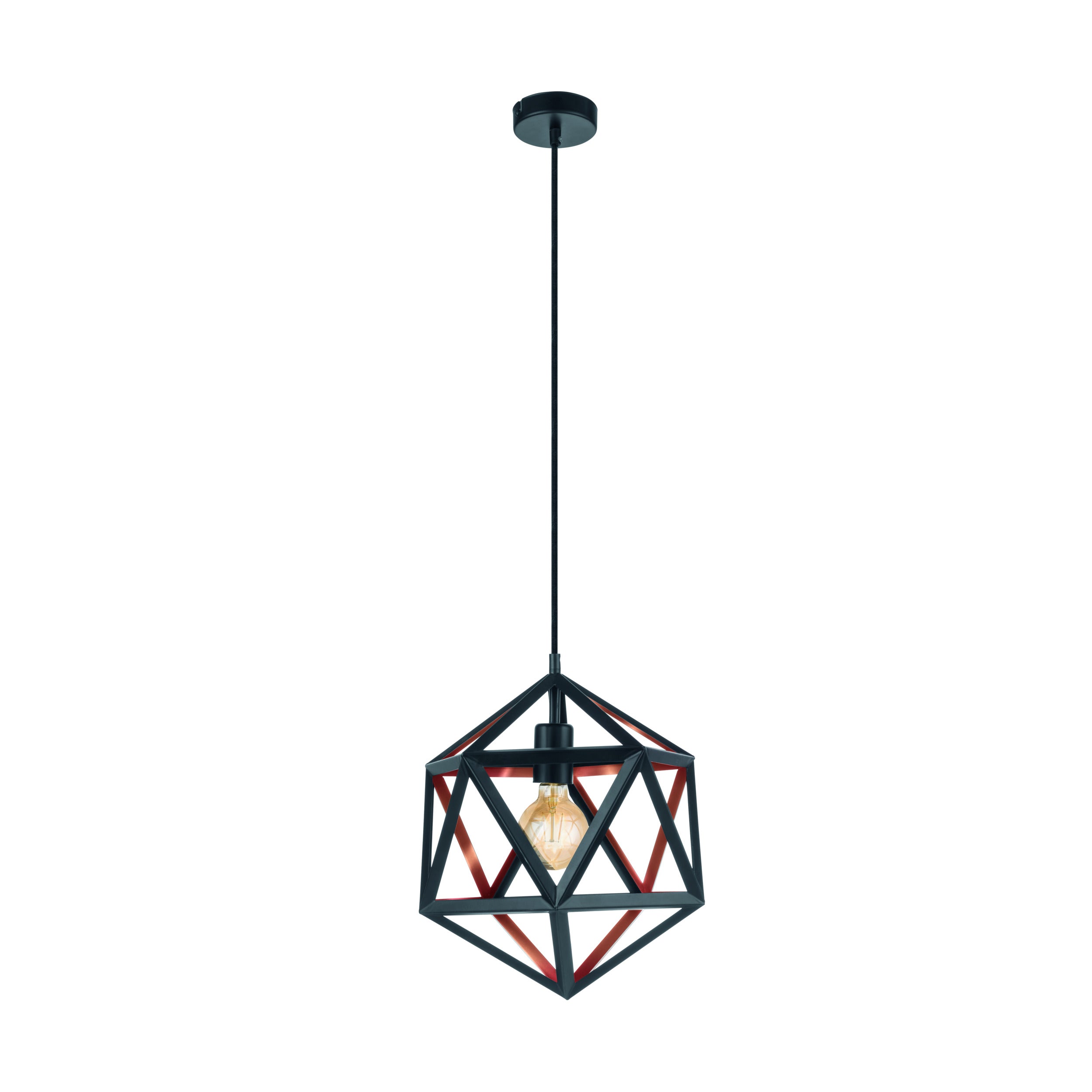 EGLO embleton 1 Embleton 1 - hanglamp - e27 - ø 30,5 cm - zwart/koper