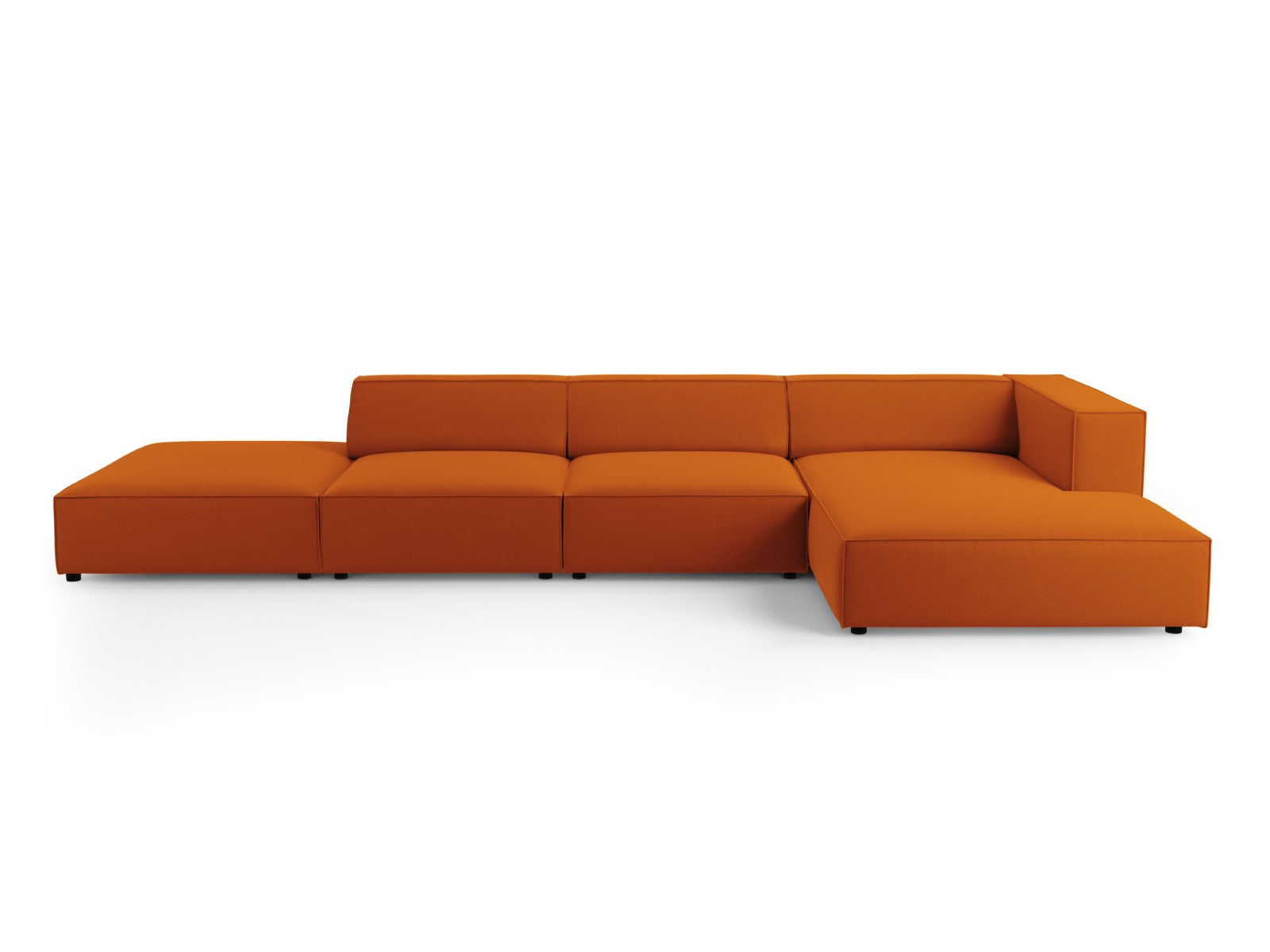 Cosmopolitan Design rechter hoekbank Arendal 5-zits, flueel, terracott