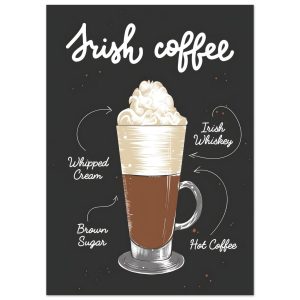 Artfulprints Irish Coffee – Illustratie Poster 50×70 cm Artfulprints Irish Coffee – Illustratie Poster 50×70 cm