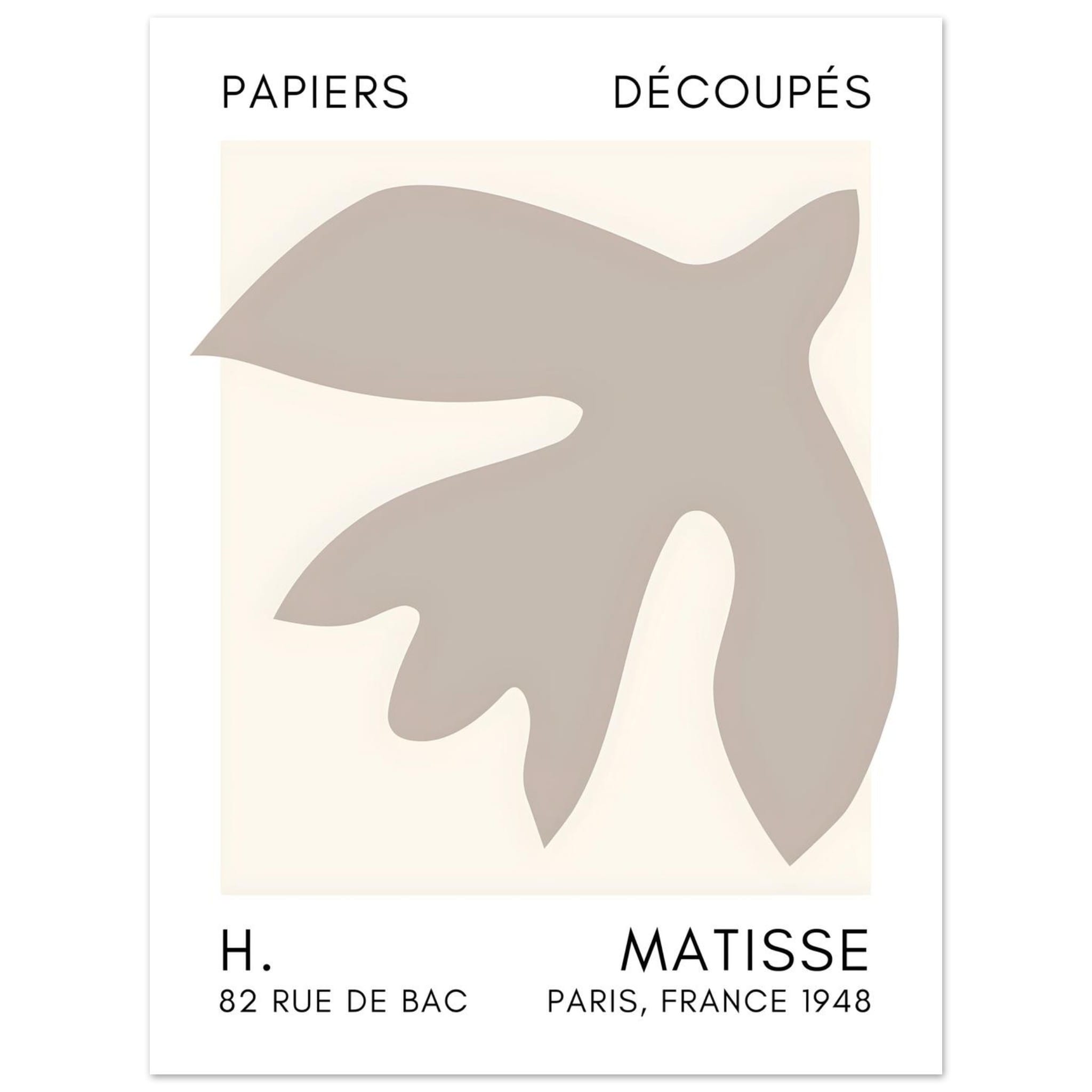 Artfulprints Poster Matisse – Floating forms grey - 30x40 cm - Grijs