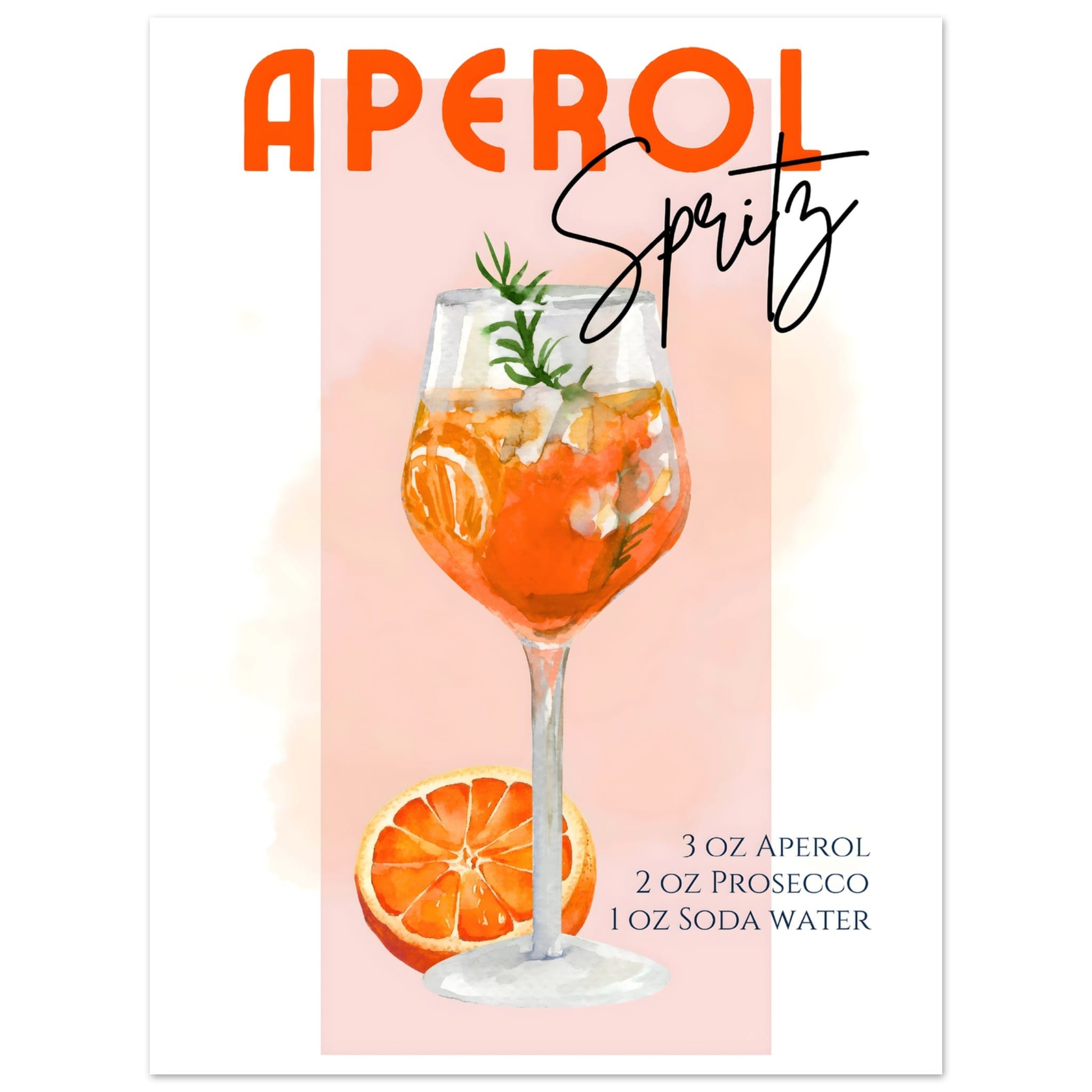Artfulprints Poster Aperol Spritz - Pink - 30x40 cm - Roze