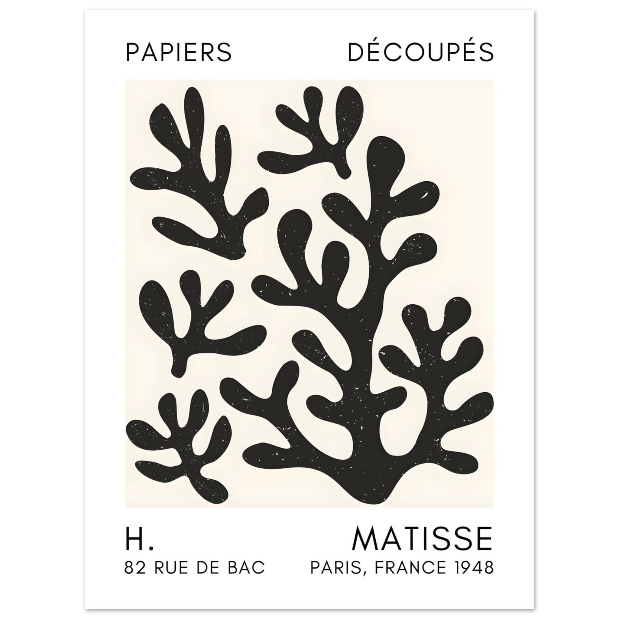 Artfulprints Poster Matisse – Coral shadows black - 30x40 cm - Zwart