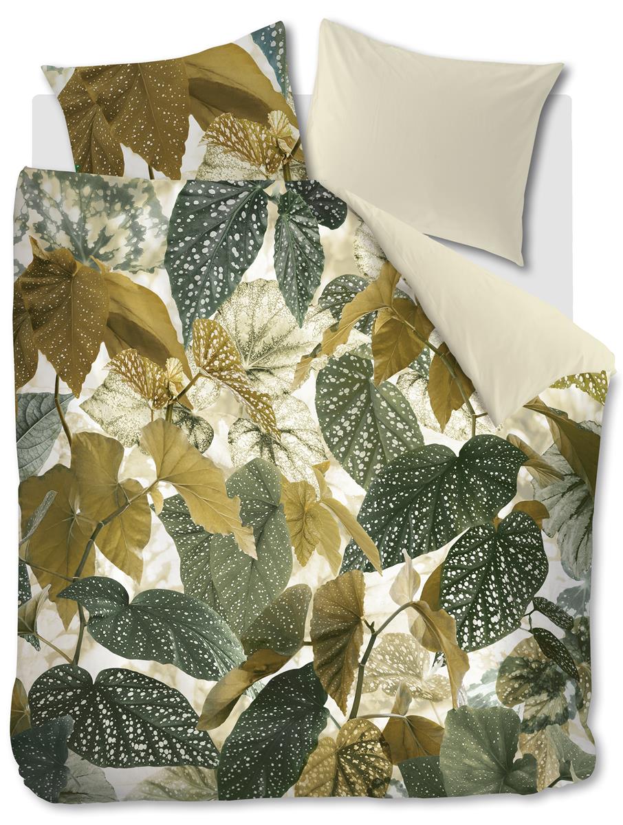 Beddinghouse dekbedovertrek Begonia - 200x200/220 cm - olijfgroen