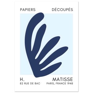 Artfulprints Poster Matisse – Aquatic impression navy blue I – A4 21×2 Artfulprints Poster Matisse – Aquatic impression navy blue I – A4 21×2