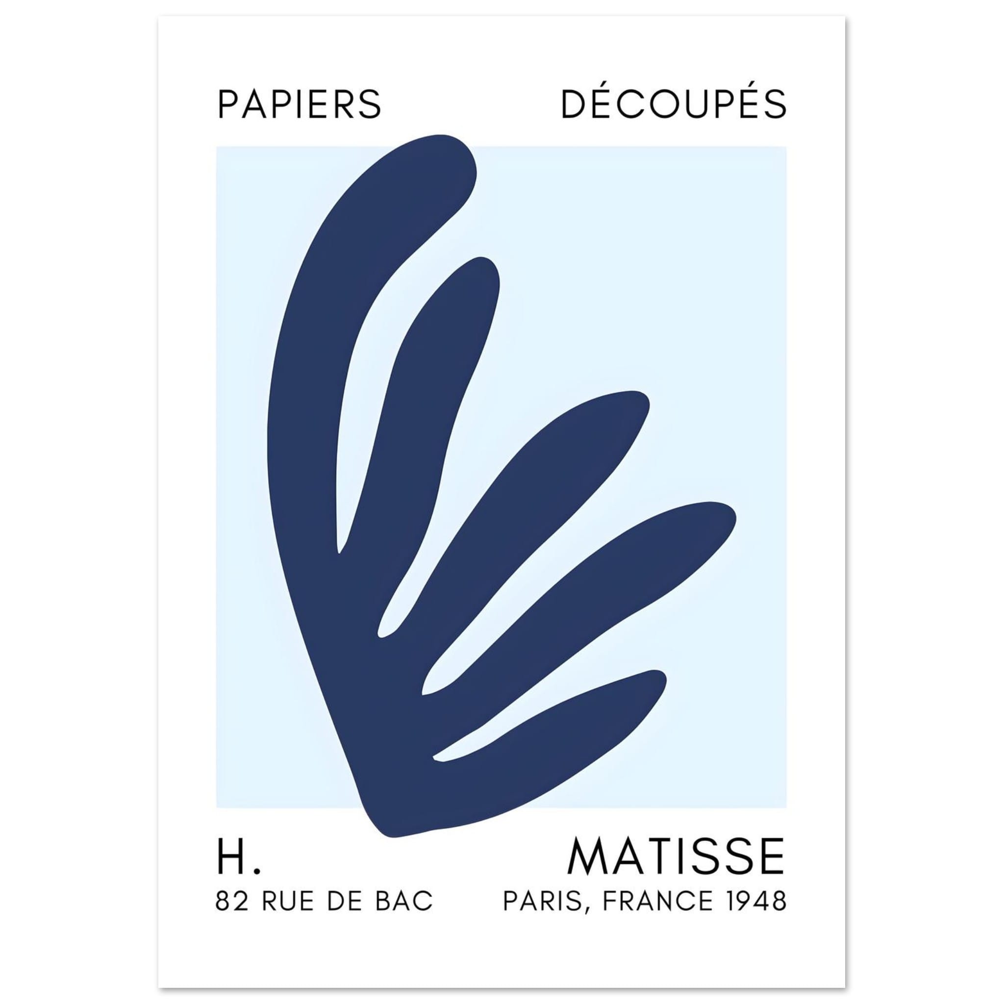 Artfulprints Poster Matisse – Aquatic impression navy blue I - A4 21x2