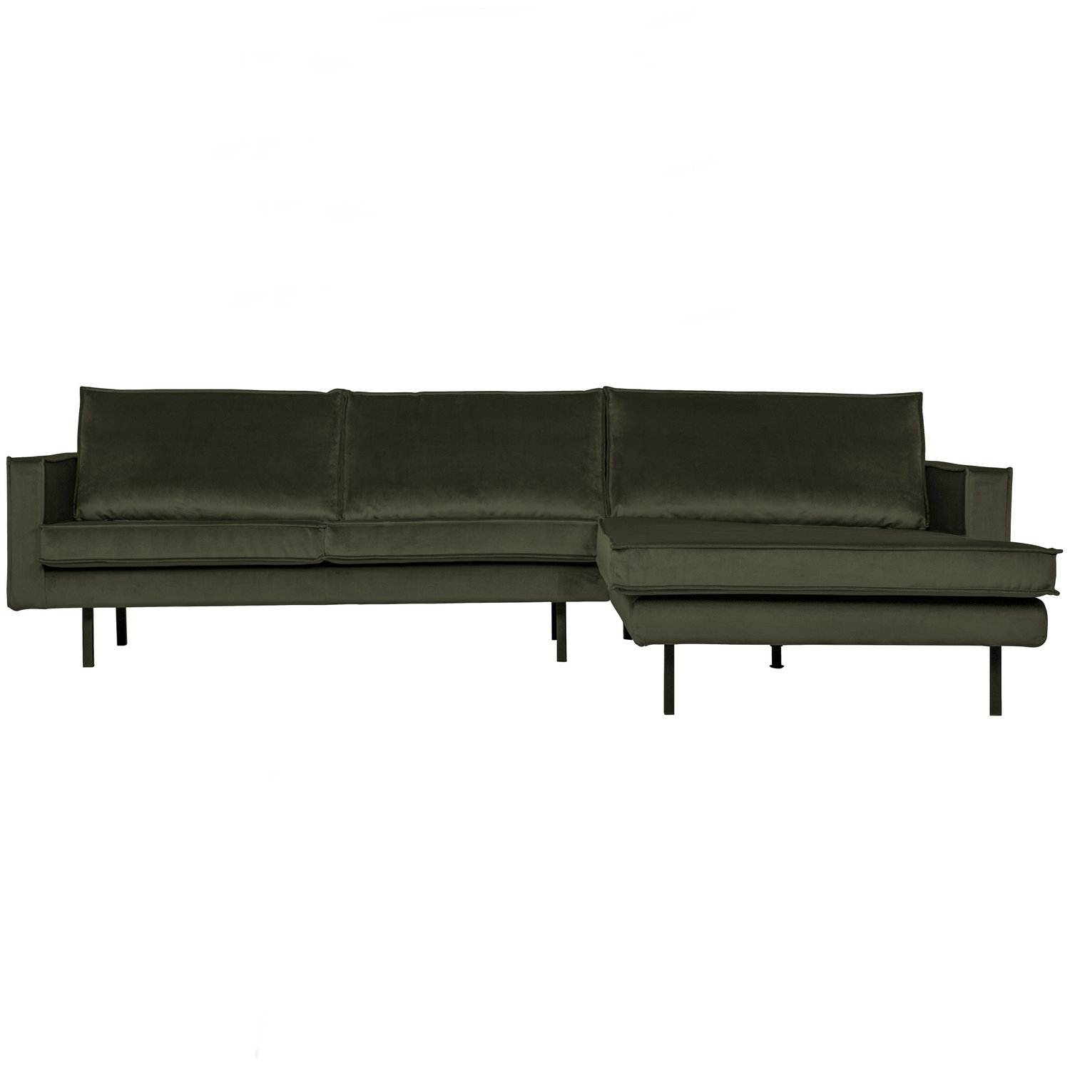 WOOOD chaise longue rechts Rodeo - Velvet - Green Hunter