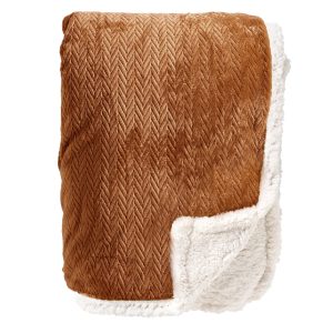 BOBBY – Plaid 150×200 cm – fleece deken met sherpa voering – Tobacco B BOBBY – Plaid 150×200 cm – fleece deken met sherpa voering – Tobacco B