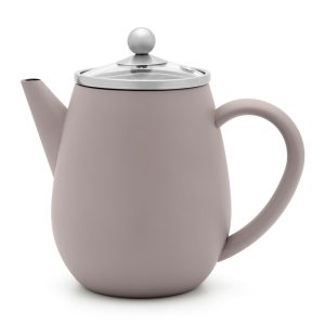 Bredemeijer – Dubbelwandige theepot Eva – 0,5 liter – Betongrijs – Met Bredemeijer – Dubbelwandige theepot Eva – 0,5 liter – Betongrijs – Met