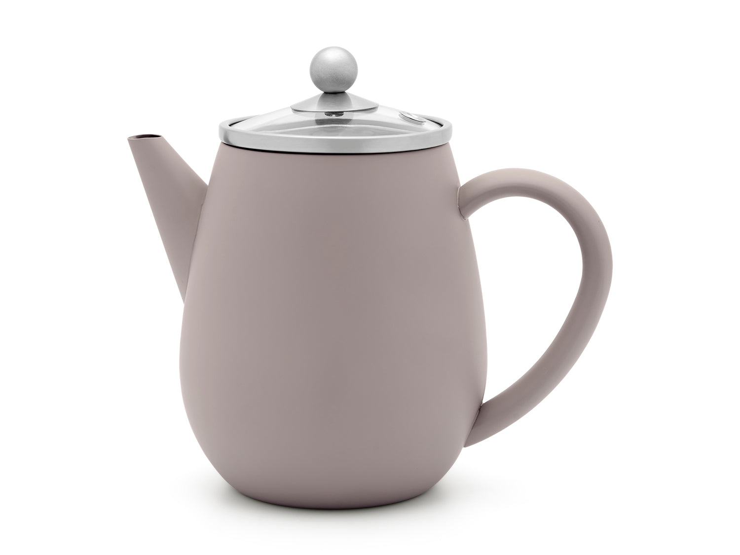 Bredemeijer - Dubbelwandige theepot Eva - 0,5 liter - Betongrijs - Met