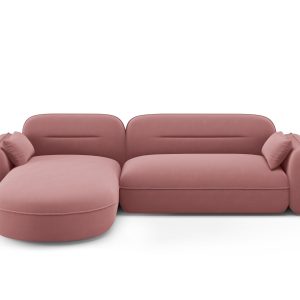 Cosmopolitan Design Modulaire hoekbank links Sydney 4-zits, flueel, za Cosmopolitan Design Modulaire hoekbank links Sydney 4-zits, flueel, za