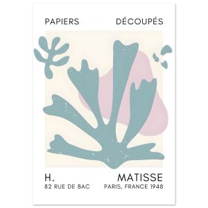 Artfulprints Poster Matisse – Abstract bloom turquoise – 30×40 cm – Tu Artfulprints Poster Matisse – Abstract bloom turquoise – 30×40 cm – Tu