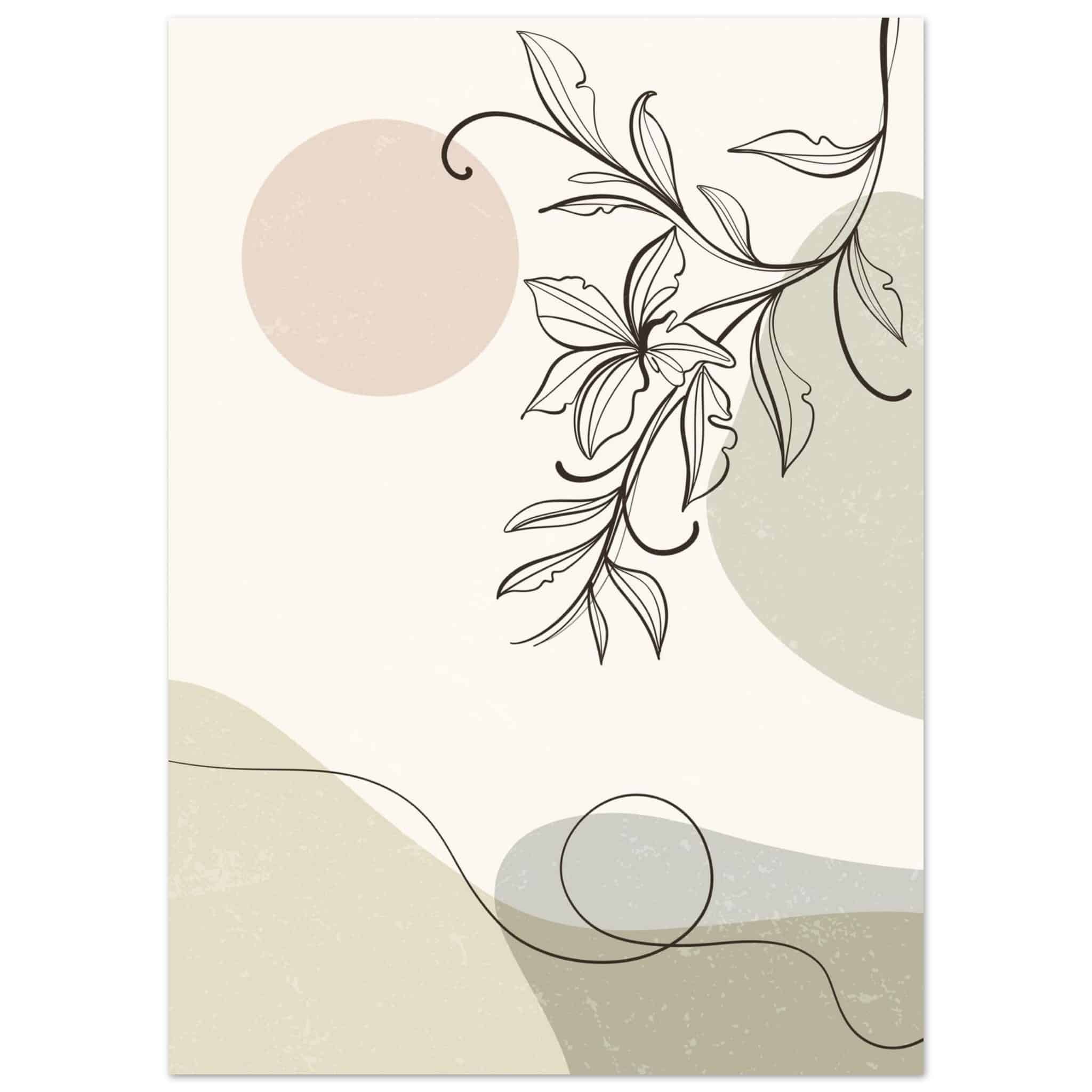 Artfulprints Poster Boho – Soft botanics - 50x70 cm - beige