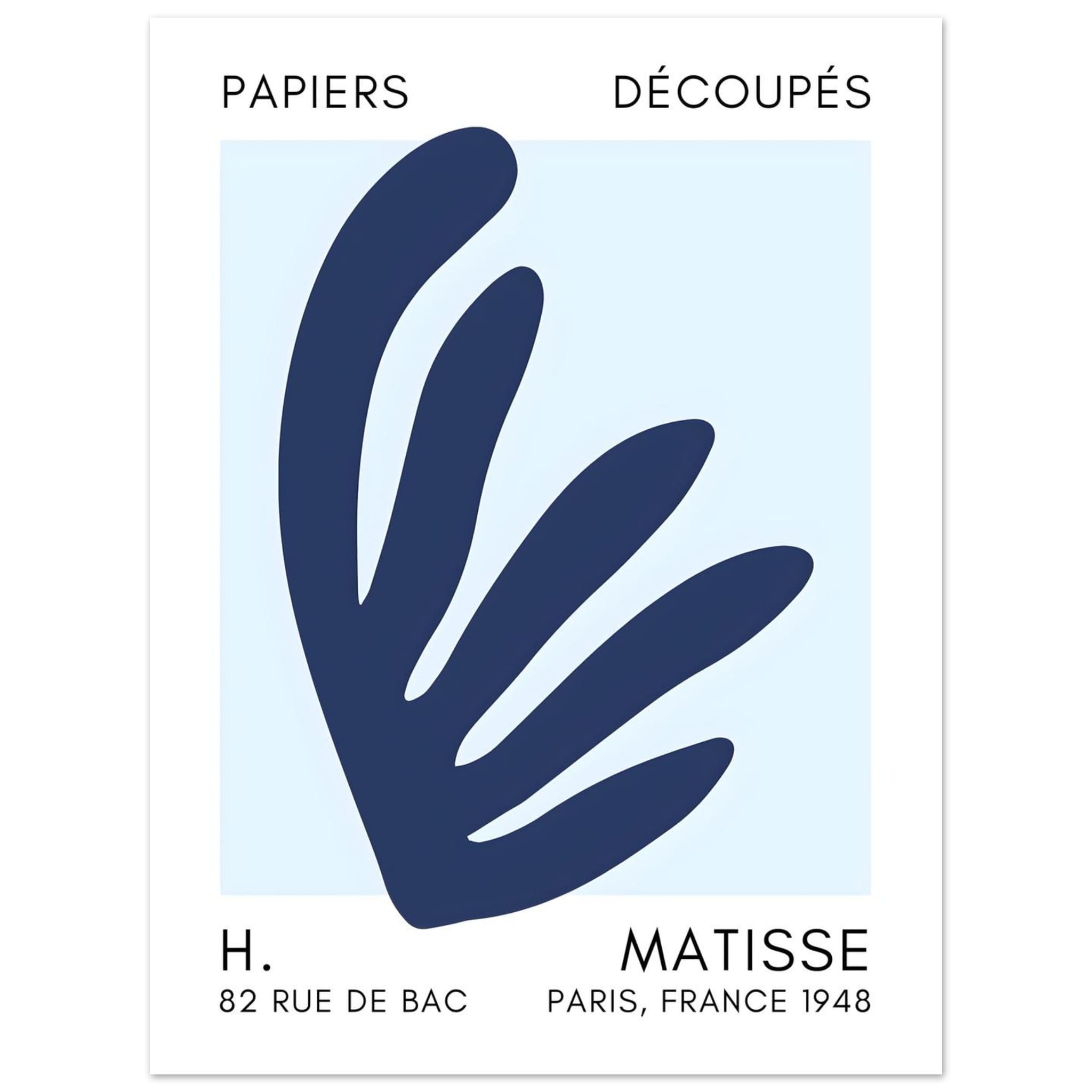 Artfulprints Poster Matisse – Aquatic impression navy blue I - 30x40 c