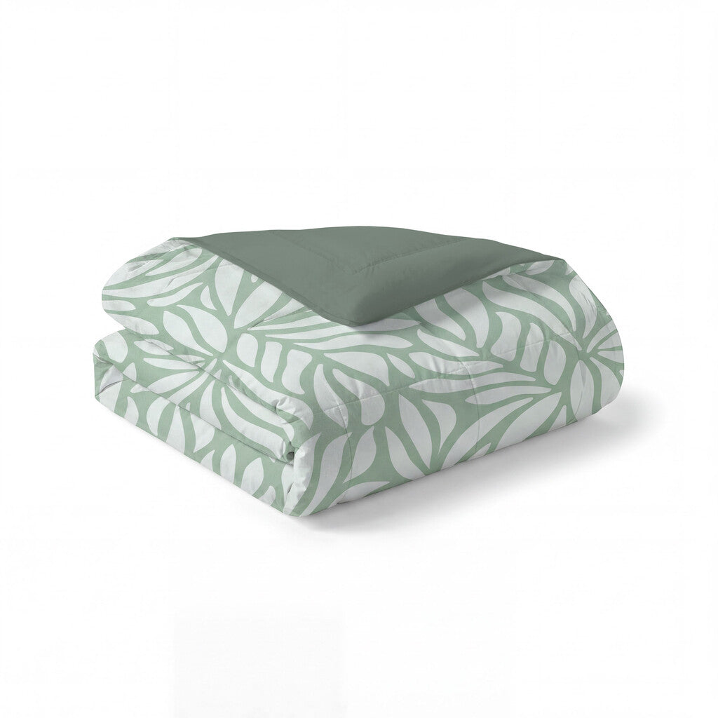 Byrklund - Dekbed Clean Leaves - 140x200 cm - Groen