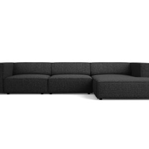 Cosmopolitan Design rechter hoekbank Arendal 4-zits, chenille, zwart – Cosmopolitan Design rechter hoekbank Arendal 4-zits, chenille, zwart –