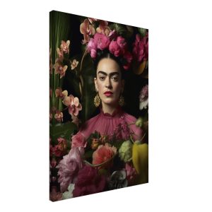Artfulprints Canvas Frida Kahlo – Floral portrait canvas – 50×70 cm – Artfulprints Canvas Frida Kahlo – Floral portrait canvas – 50×70 cm –