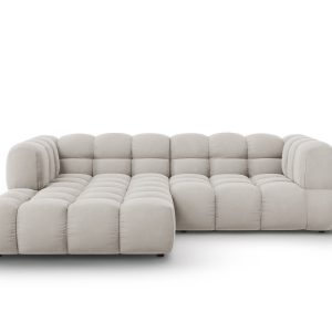 Cosmopolitan Design Modulaire hoekbank links Sky 3-zits, flueel, licht Cosmopolitan Design Modulaire hoekbank links Sky 3-zits, flueel, licht