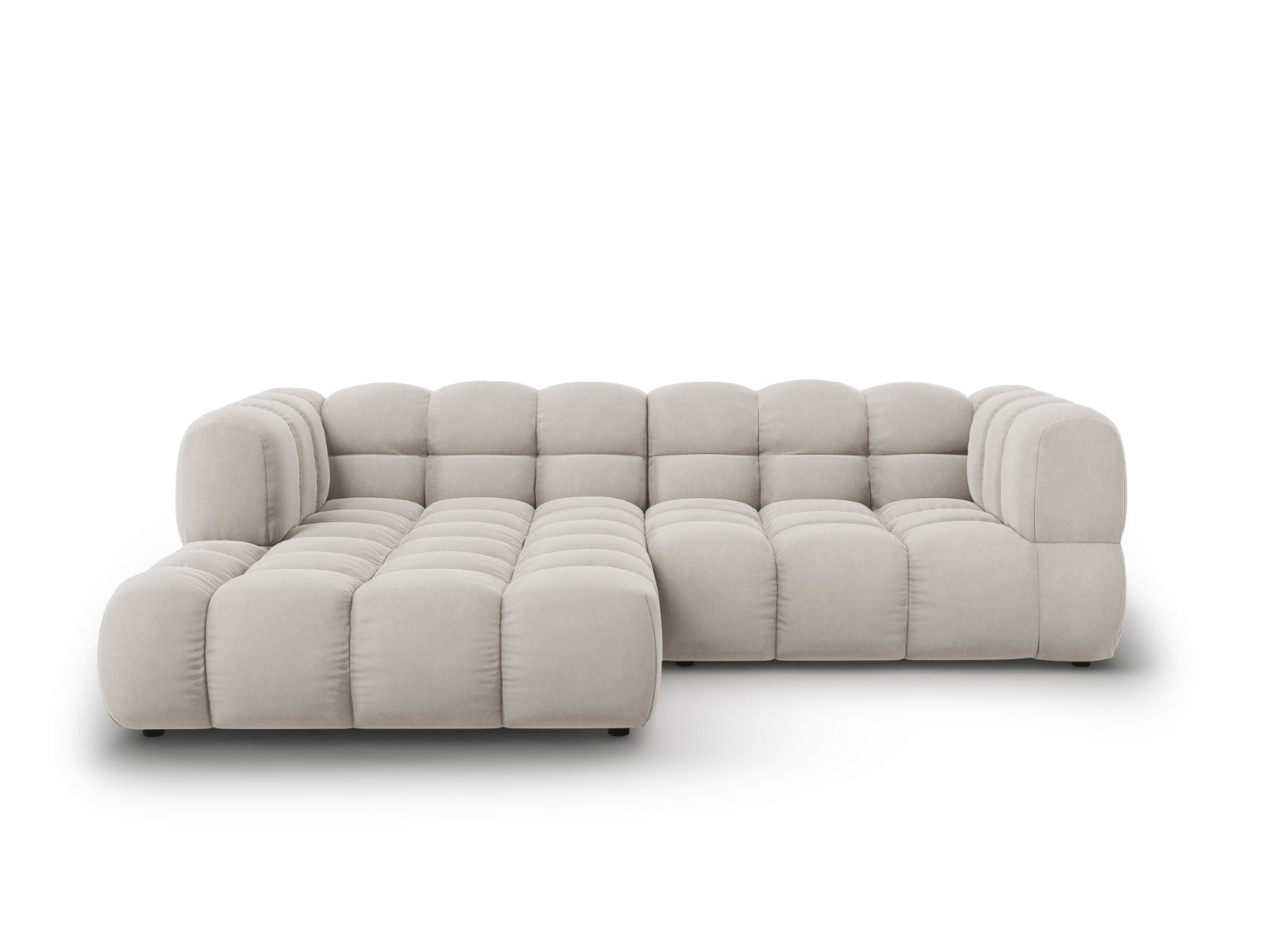 Cosmopolitan Design Modulaire hoekbank links Sky 3-zits, flueel, licht