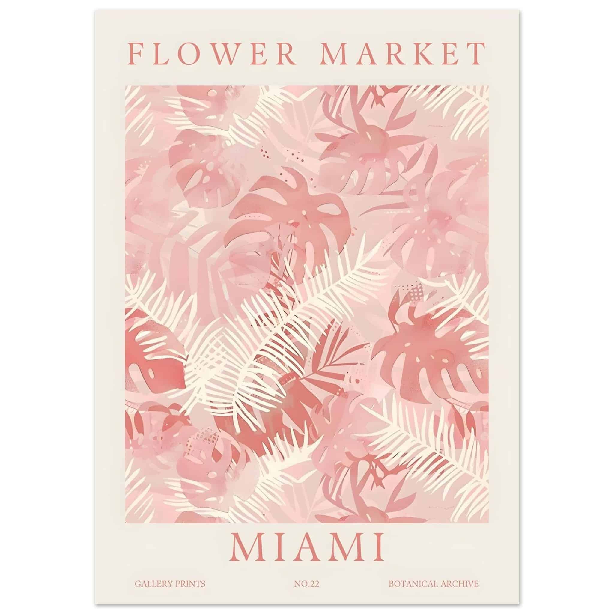 Artfulprints Poster Flower market - Miami - 50x70 cm - Roze