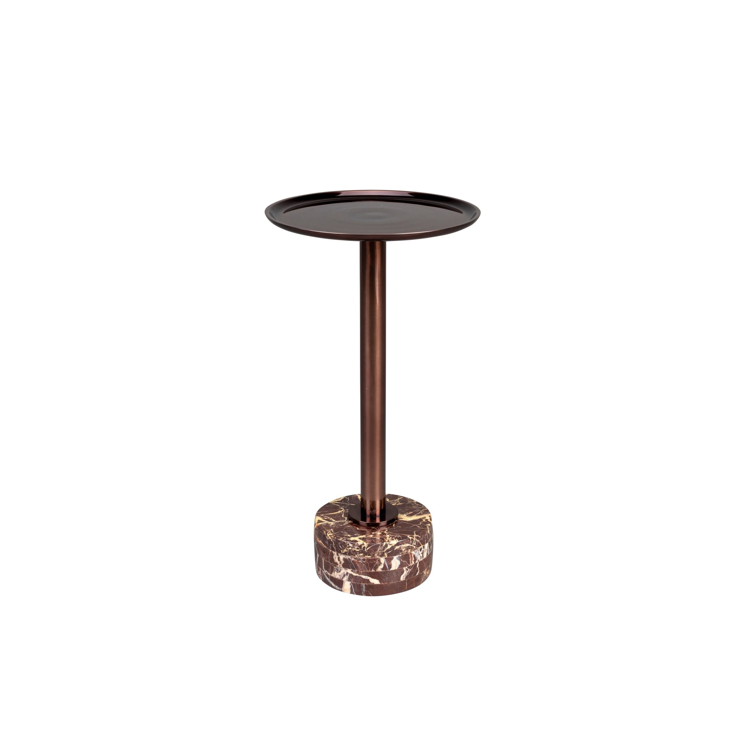 Dutchbone Pose Bijzettafel Rond 25 cm Metaal/ Marmer Bruin