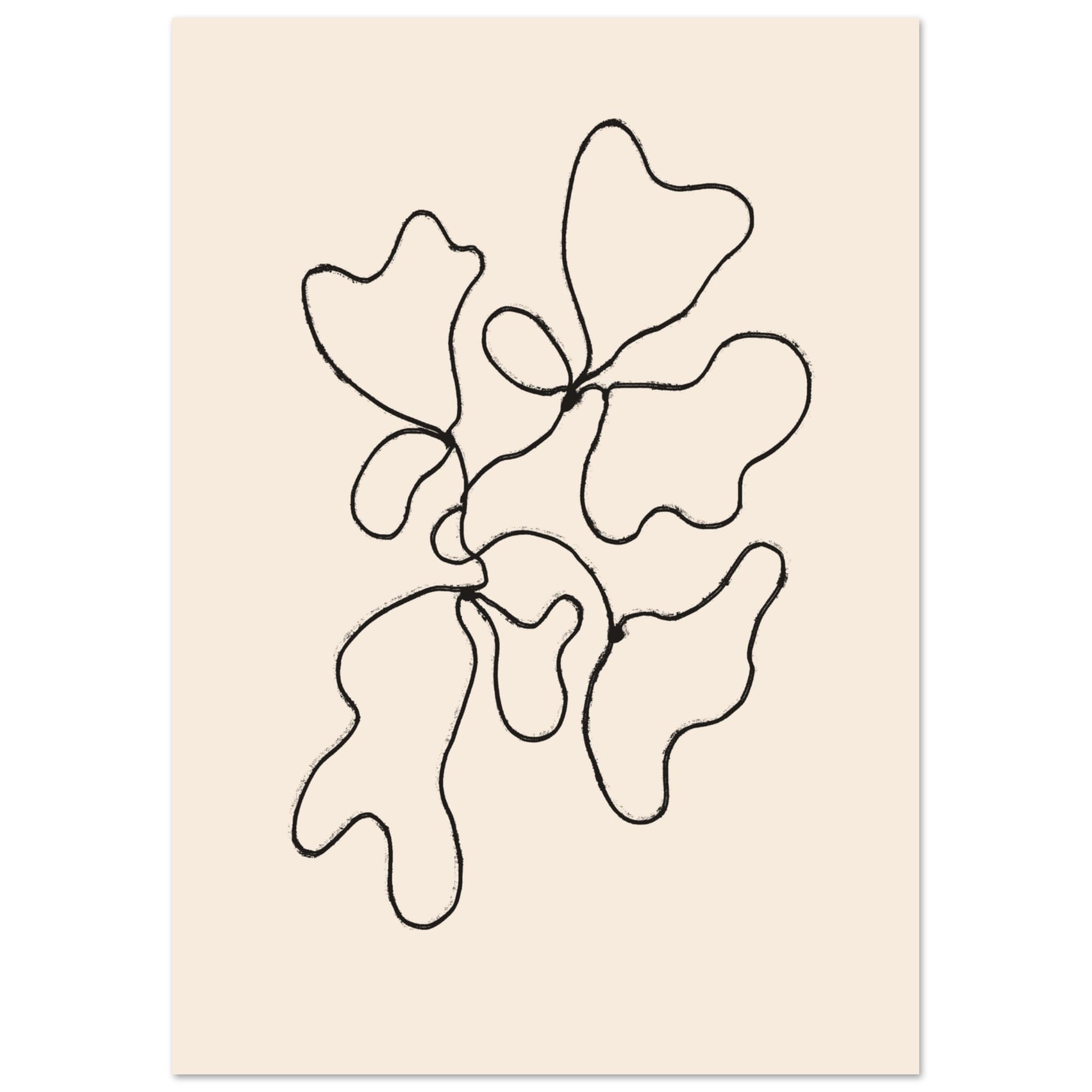 Artfulprints Abstract – Blob lined poster A4 21x29.7 cm