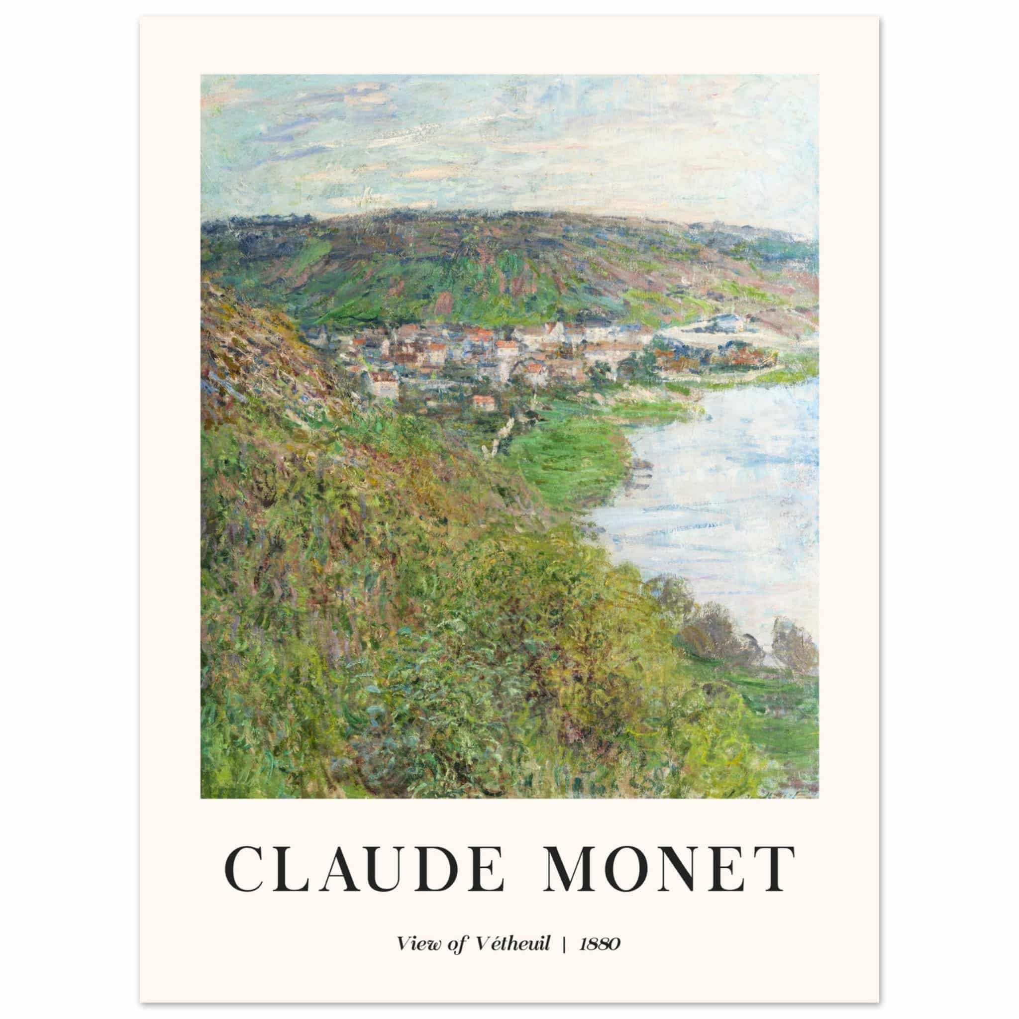 Artfulprints Poster Claude Monet - View of Vétheuil - 30x40 cm - Groen