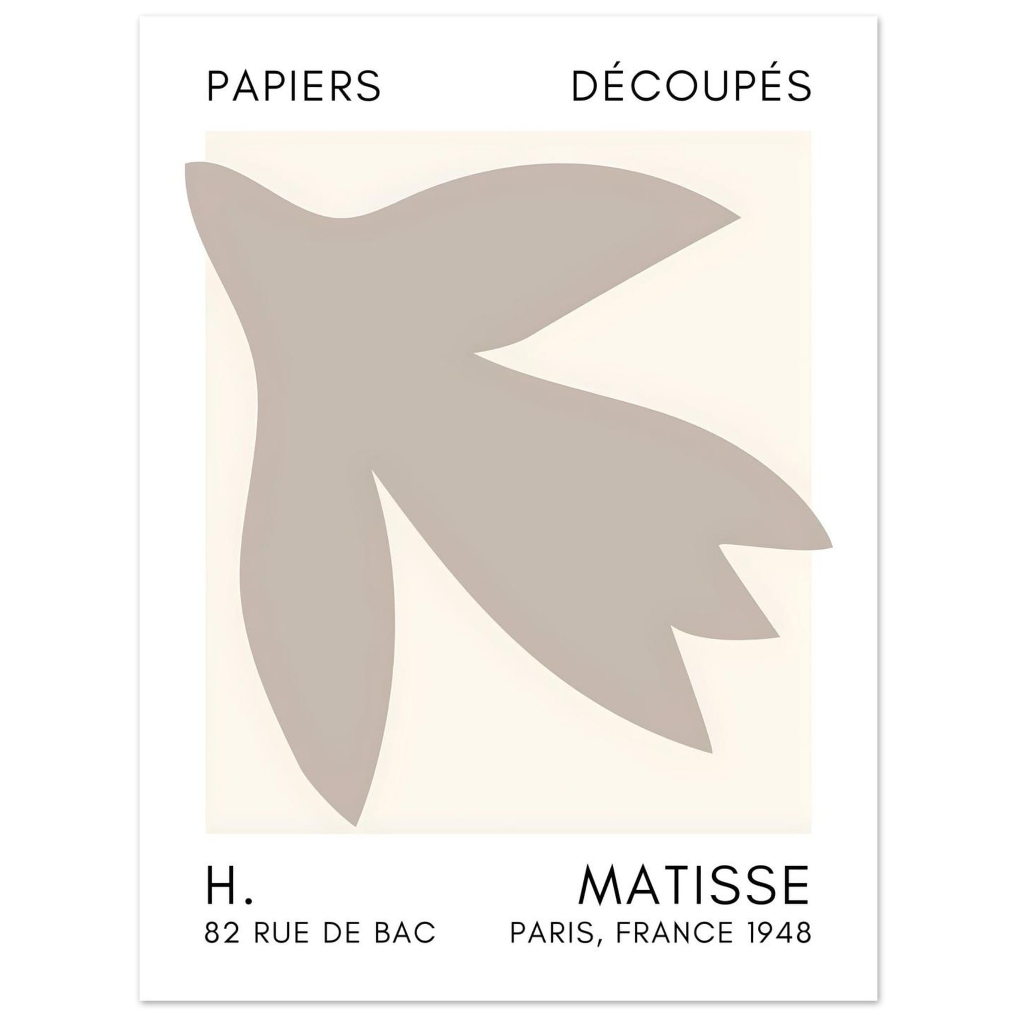 Artfulprints Poster Matisse – Shapes in the air grey - 30x40 cm - Grij