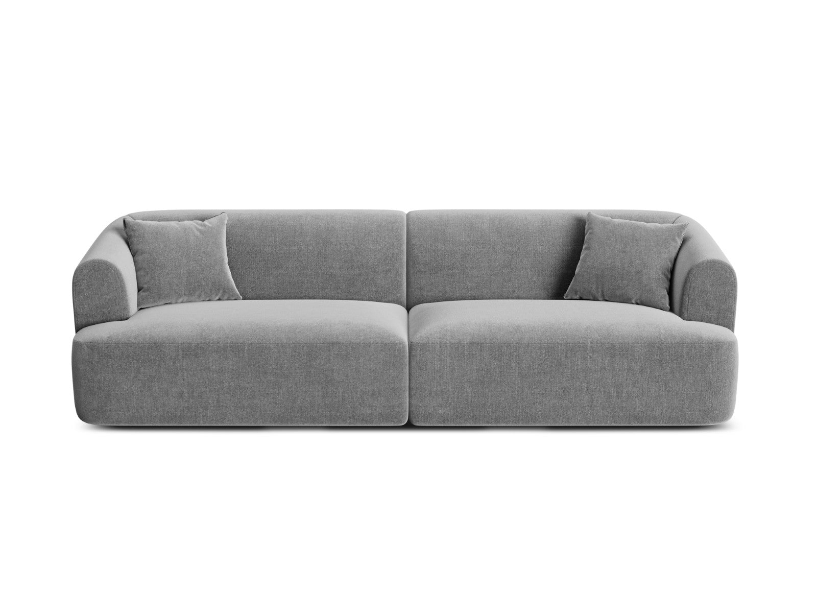 Cosmopolitan Design Modulaire bank Campi 4-zits, flueel grijs - 90x255