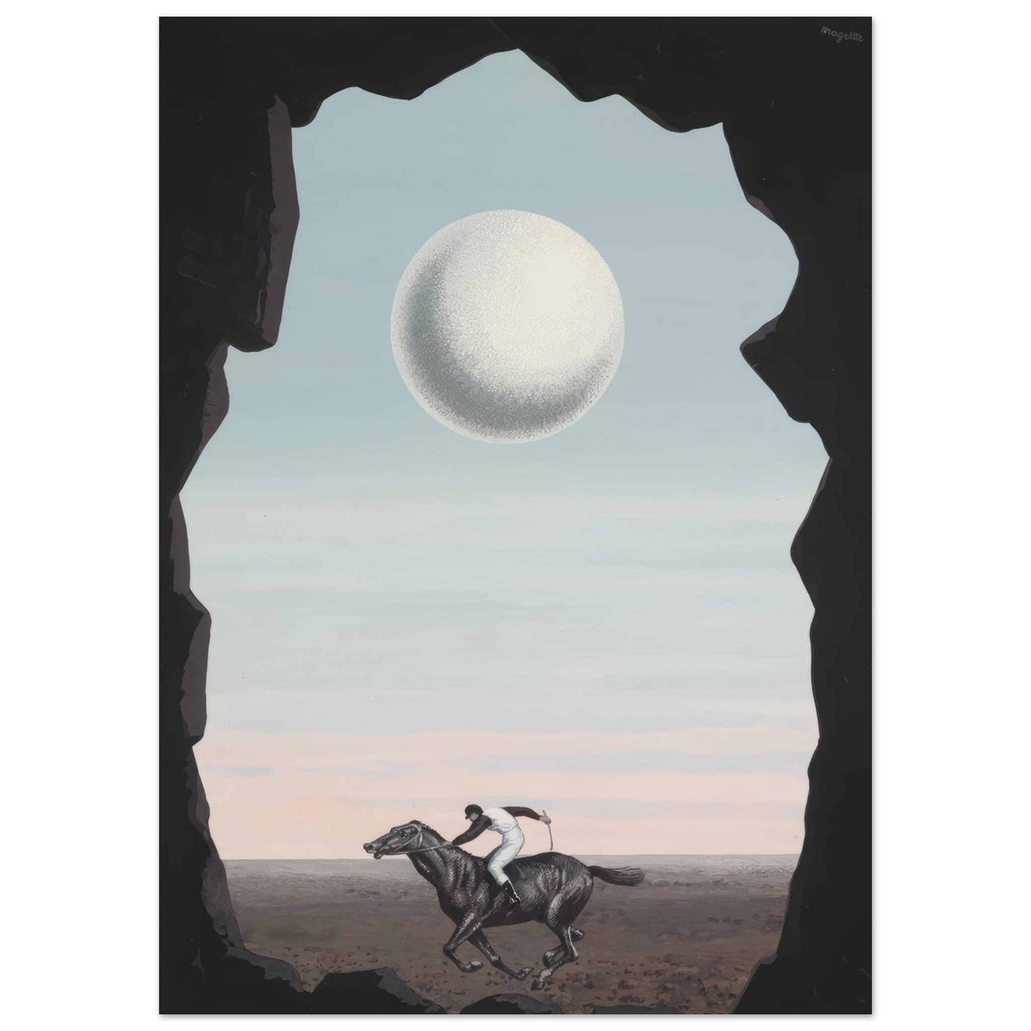 Artfulprints Poster René Magritte - Le jockey perdu - 50x70 cm - Blauw