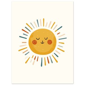 Artfulprints Poster Boho sunshine – 30×40 cm – Geel