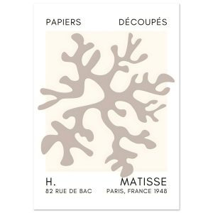 Artfulprints Poster Matisse – Dreamy coral flower grey – A4 21×29.7 cm Artfulprints Poster Matisse – Dreamy coral flower grey – A4 21×29.7 cm