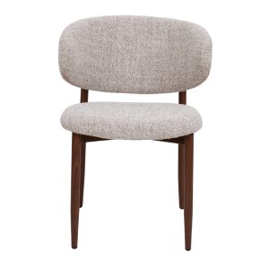 DÉJA Living Eetkamerstoel Jessie – Taupe/Walnoot – Stoffen Stoel – Mid DÉJA Living Eetkamerstoel Jessie – Taupe/Walnoot – Stoffen Stoel – Mid