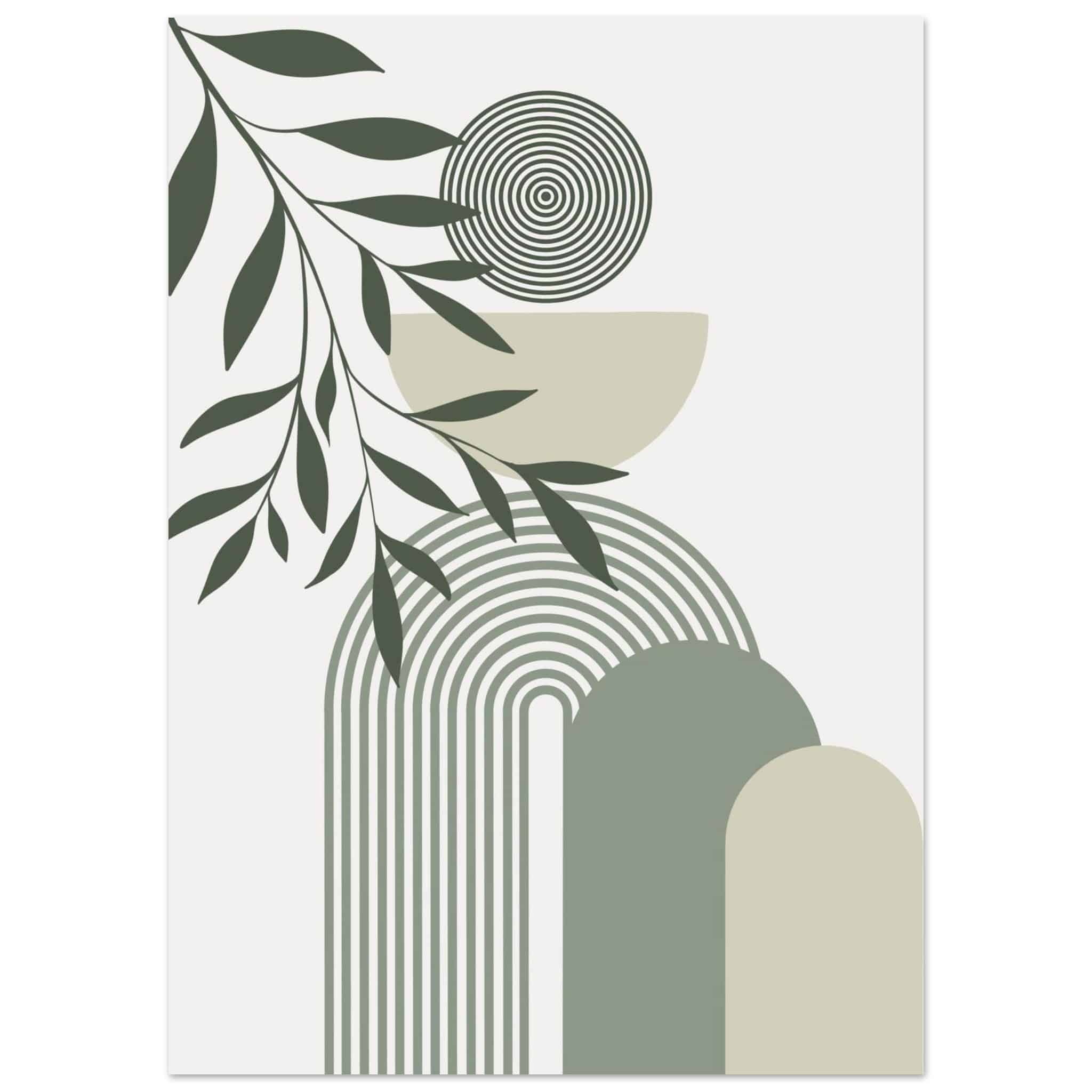 Artfulprints Poster Boho – Olive balance - 50x70 cm - Groen
