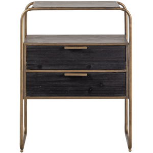 WOOOD nachtkastje Polite – Metaal/hout – Antique Brass – 62x45x38