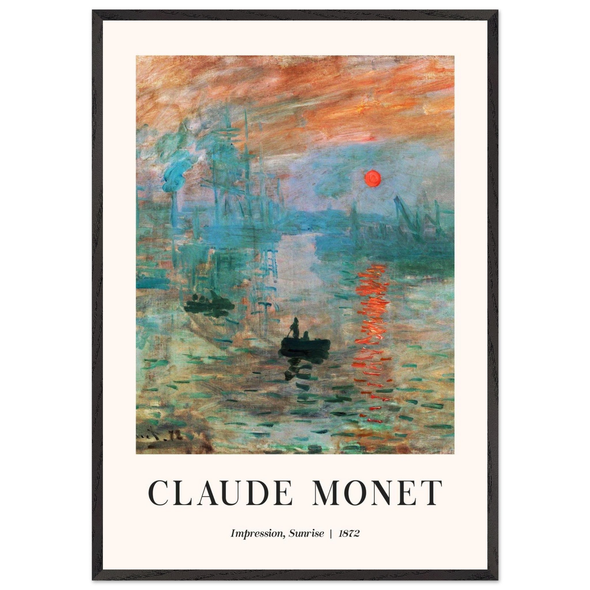 Artfulprints Poster met Lijst Claude Monet - Impression sunrise - 70x1