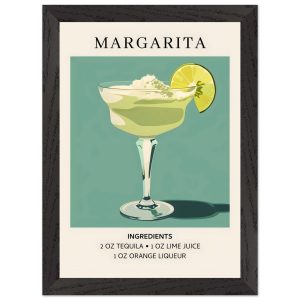 Artfulprints Poster met Lijst Margarita cocktail – Ingrediënten – A4 2 Artfulprints Poster met Lijst Margarita cocktail – Ingrediënten – A4 2