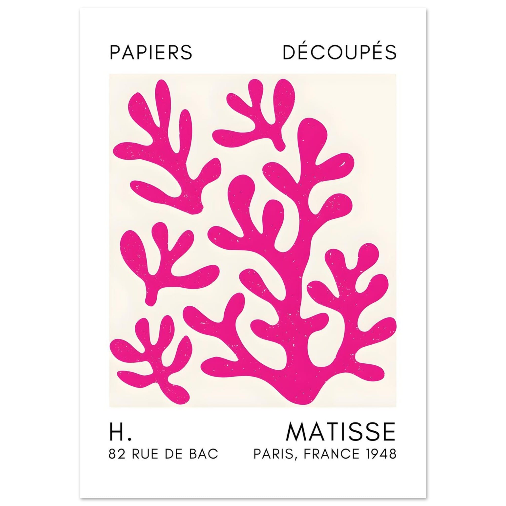 Artfulprints Poster Matisse – Coral shadows pink - A4 21x29.7 cm - Roz