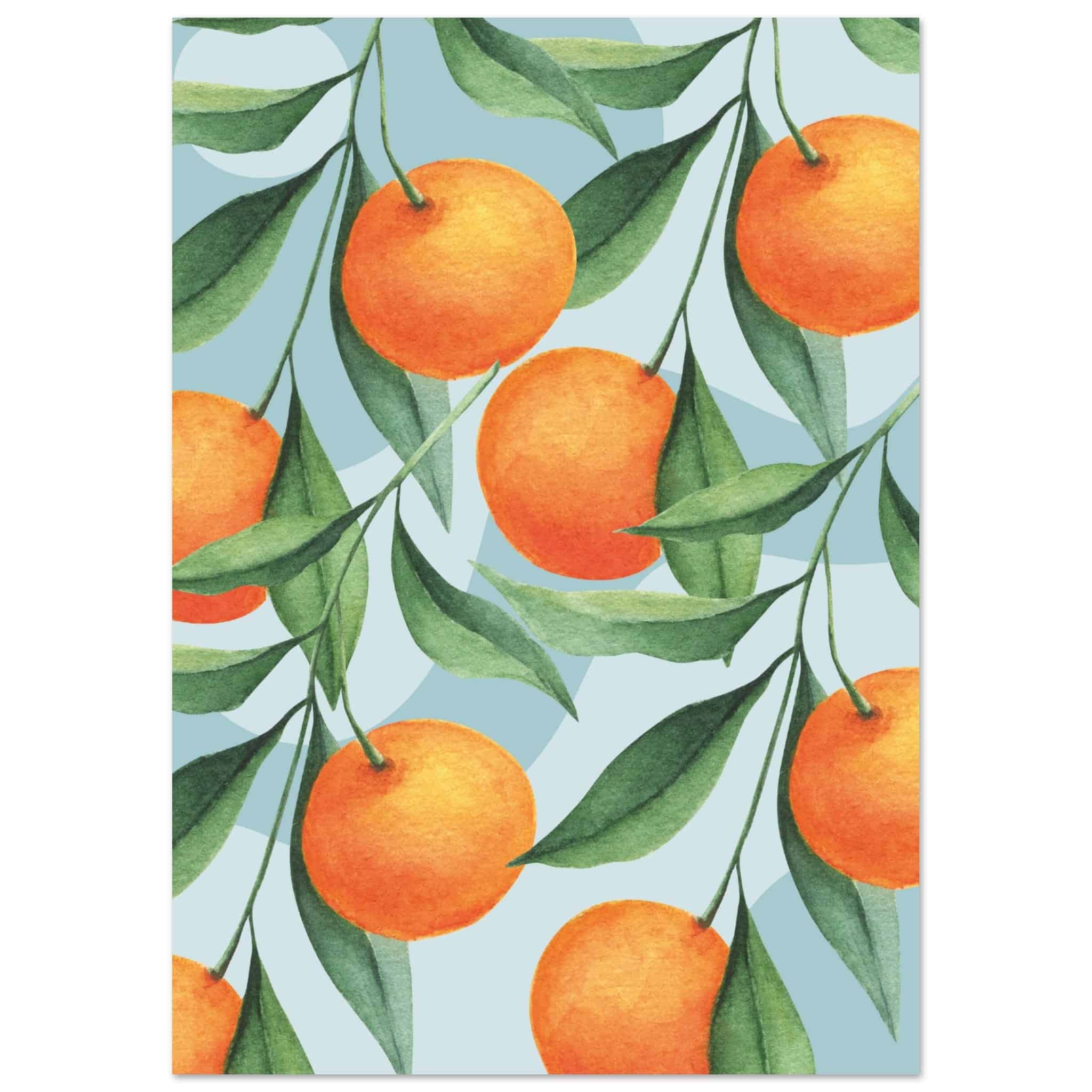 Artfulprints Fruits - The orange tree poster A4 21x29.7 cm