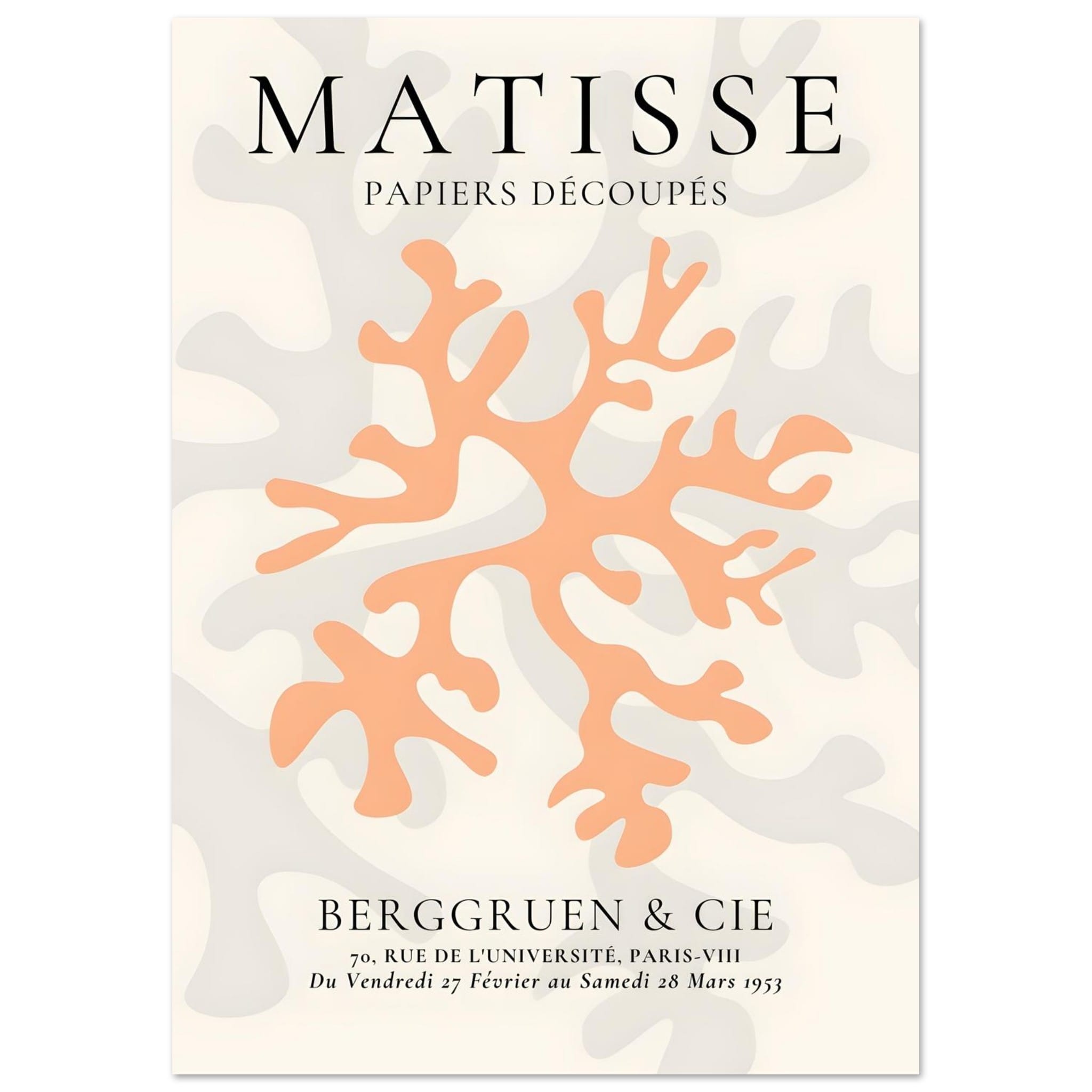 Artfulprints Poster Matisse – Orange coral - A4 21x29.7 cm - Oranje