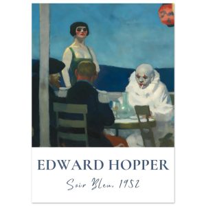 Artfulprints Poster Edward Hopper – Soir bleu – 50×70 cm – Blauw Artfulprints Poster Edward Hopper – Soir bleu – 50×70 cm – Blauw