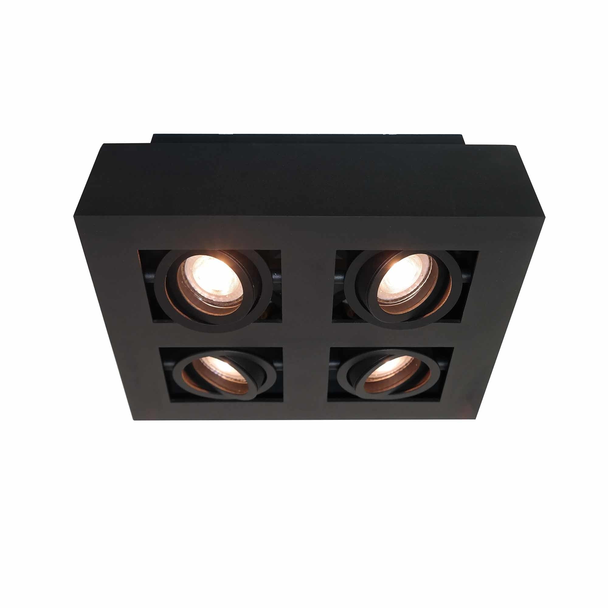 Artdelight spot Bosco - 4 lichts - 25 x 8.6 cm - zwart