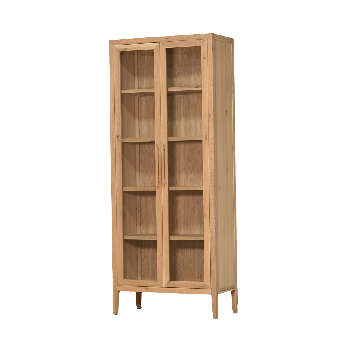 DÉJA Living Vitrinekast Camille - Naturel - Eikenhout - 97x37x200cm