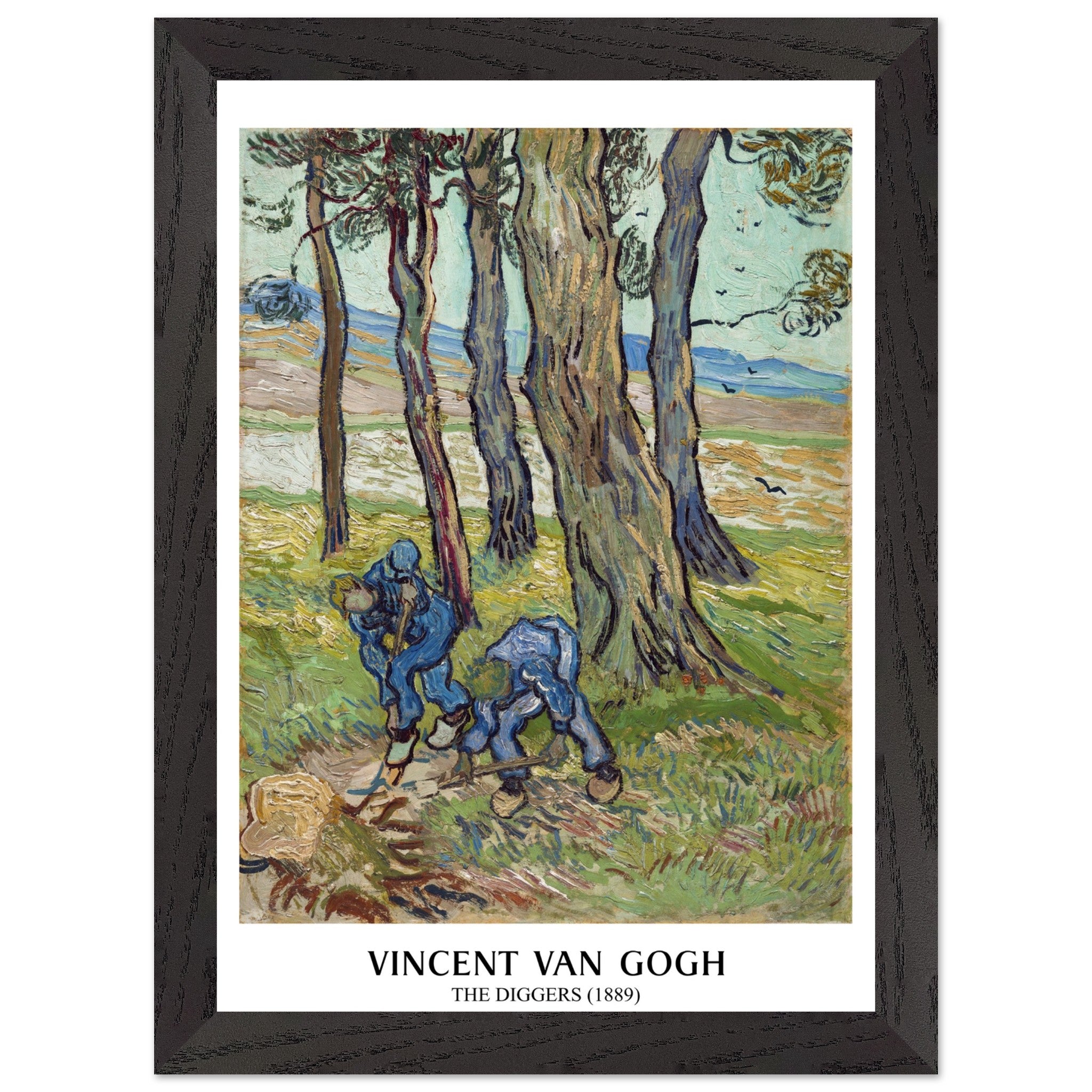Artfulprints Poster met Lijst Vincent van Gogh - The diggers - A4 21x2